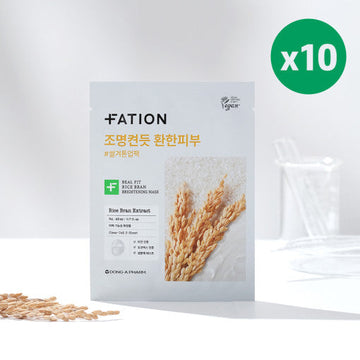 FATION Real Fit Rice Bran Brightening Mask Sheet 23mX10ea - Glamourous Grace