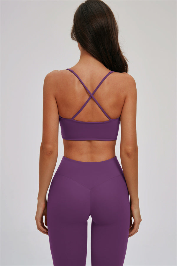 The Kinetic Cross Back Sports Bra Leggings 2-Piece Set - Glamourous Grace