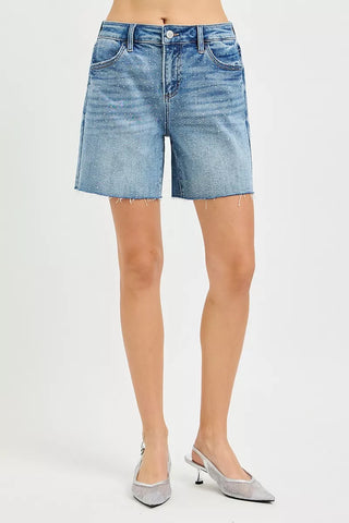 RISEN Slouchy Mid Length All Over Rhinestones Shorts