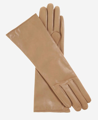 Camilla (beige) - Italian "4 button length" cashmere lined leather gloves - Glamourous Grace