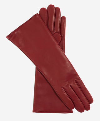 Camilla (claret) - Italian "4 button length" cashmere lined leather gloves - Glamourous Grace