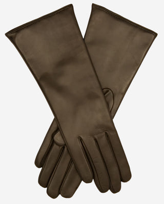 Camilla (dark brown) - Italian "4 button length" cashmere lined leather gloves - Glamourous Grace
