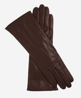 Camilla (dark brown) - Italian "4 button length" cashmere lined leather gloves - Glamourous Grace