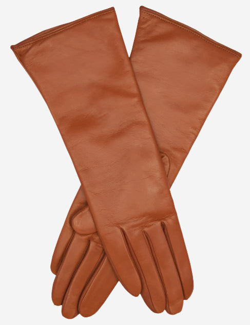Camilla (medium brown) - Italian "4 button length" cashmere lined leather gloves - Glamourous Grace