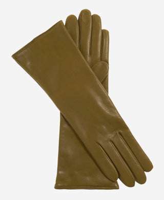 Camilla (moss) - Italian "4 button length" cashmere lined leather gloves - Glamourous Grace