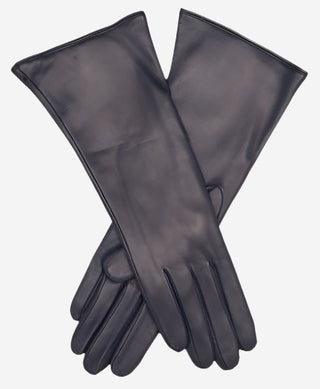 Camilla (navy) - Italian "4 button length" cashmere lined leather gloves - Glamourous Grace