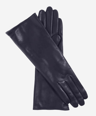 Camilla (navy) - Italian "4 button length" cashmere lined leather gloves - Glamourous Grace