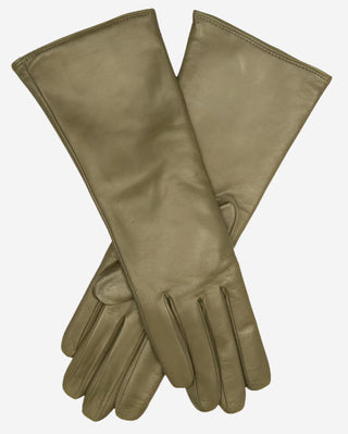 Camilla (olive) - Italian "4 button length" cashmere lined leather gloves - Glamourous Grace