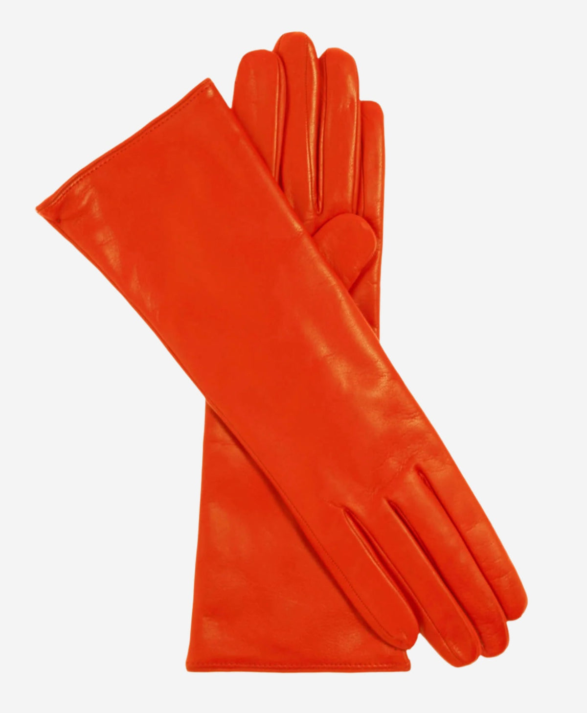 Camilla (orange) - Italian "4 button length" cashmere lined leather gloves - Glamourous Grace