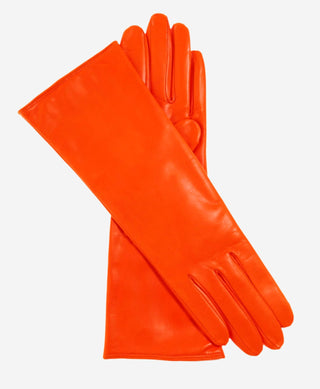 Camilla (pumpkin) - Italian "4 button length" cashmere lined leather gloves - Glamourous Grace