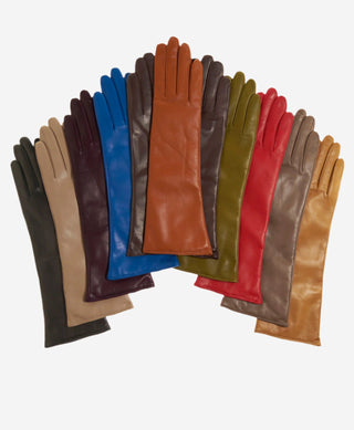 Leonora (beige) - Italian cashmere lined 6-button length leather gloves - Glamourous Grace