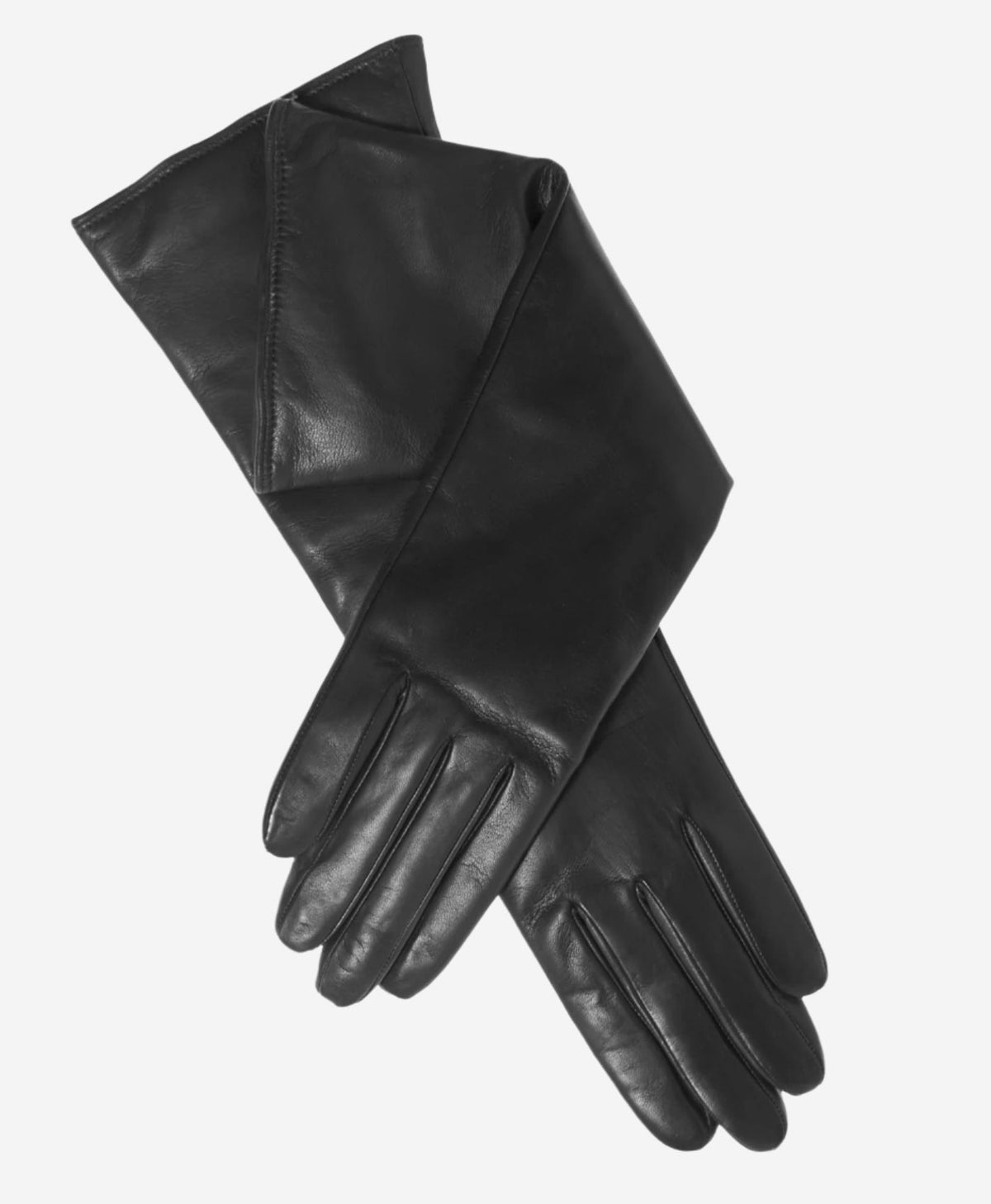 Leonora (black) - Italian 8-button length cashmere lined leather gloves - Glamourous Grace