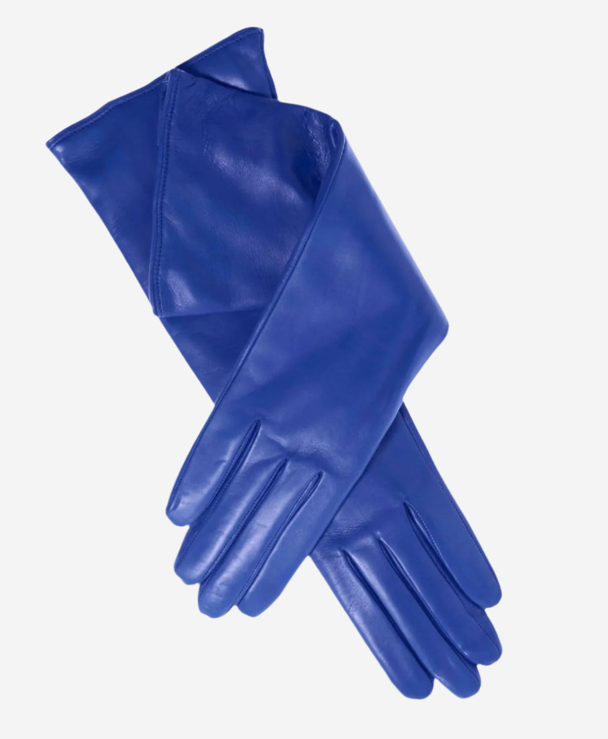 Leonora (blue) - Italian cashmere lined 6-button length leather gloves - Glamourous Grace