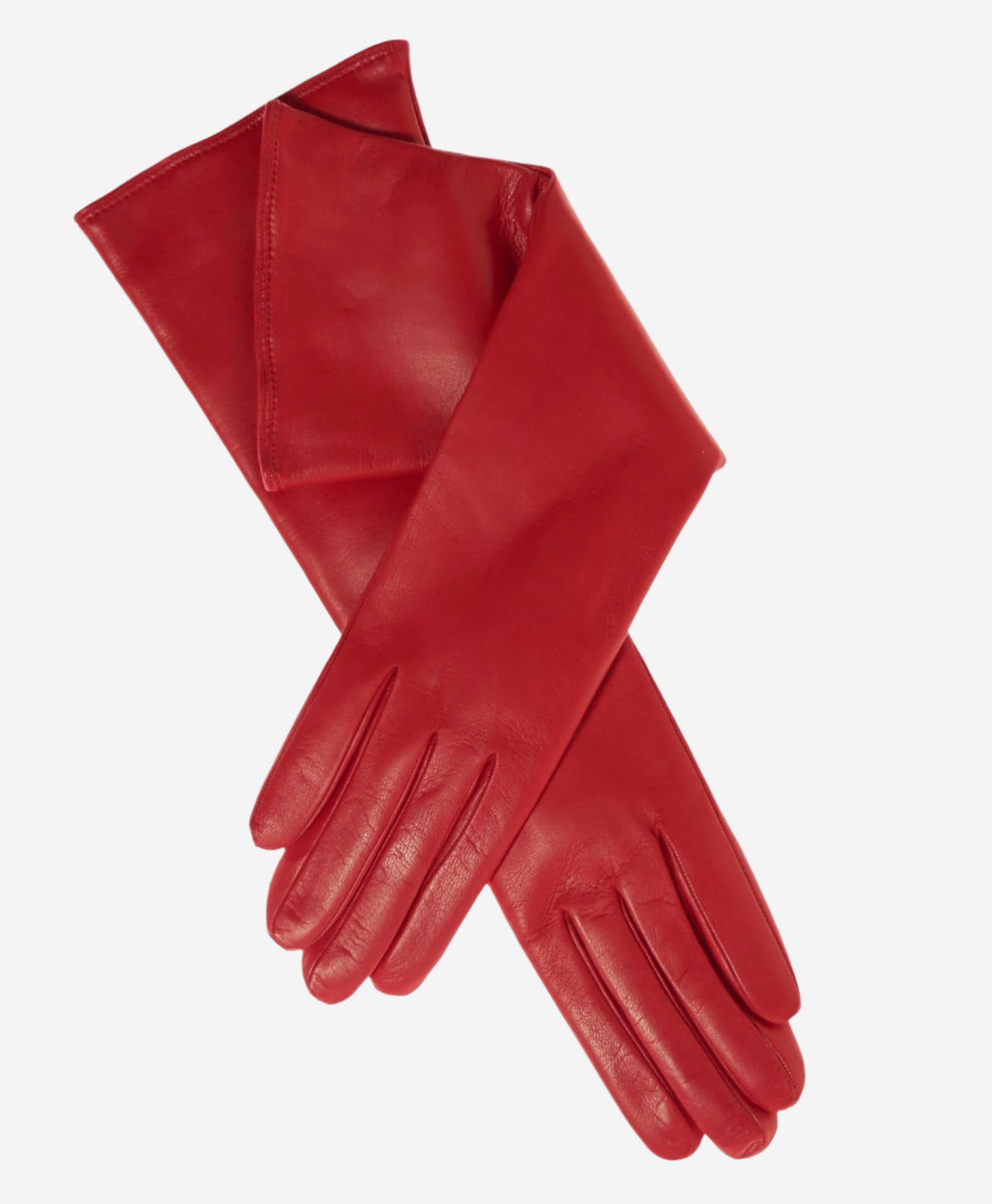 Leonora (red) - Italian cashmere lined 6-button length leather gloves - Glamourous Grace