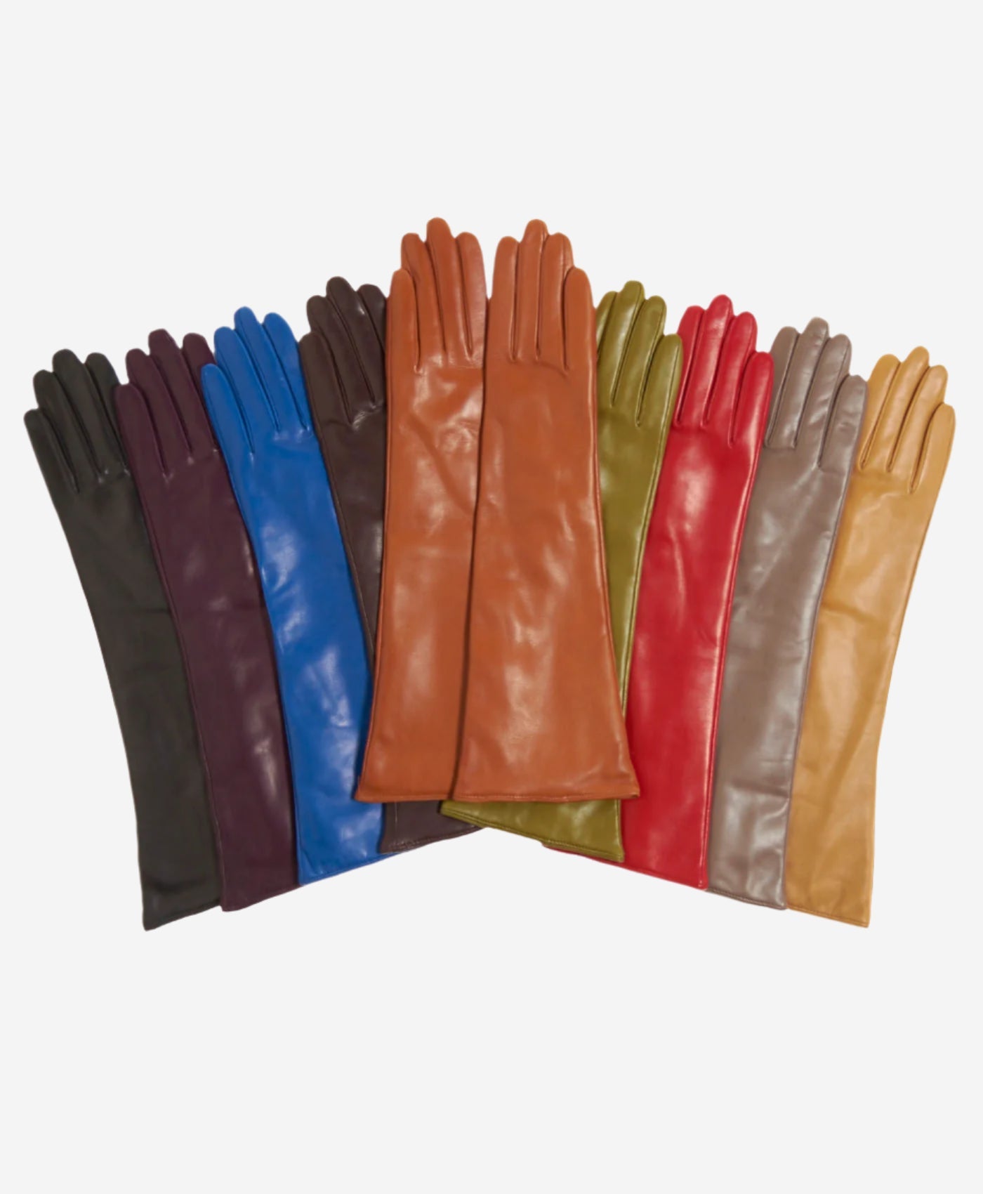 Leonora (red) - Italian "8 Button Length" Cashmere Lined Leather Gloves - Glamourous Grace