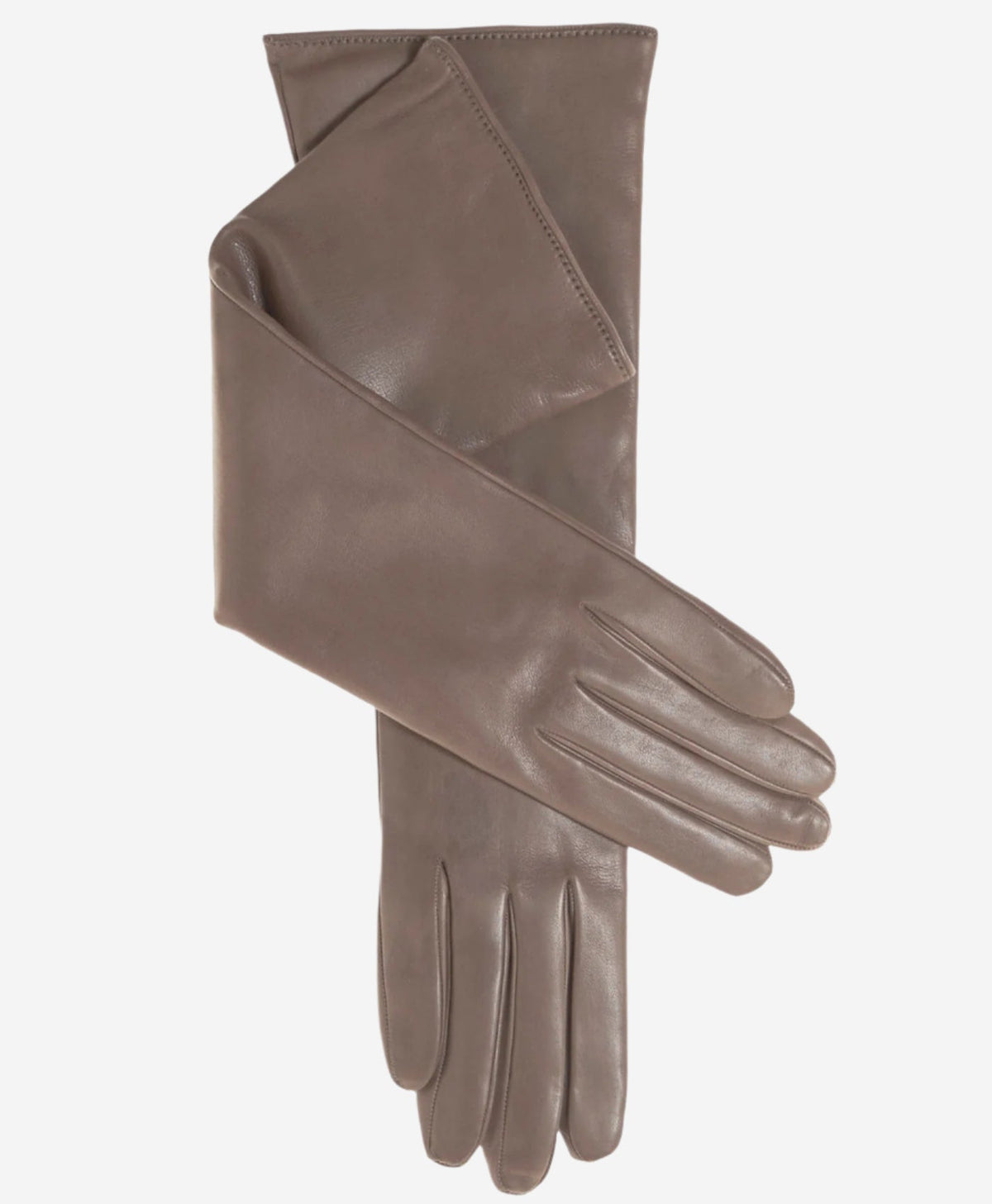 Leonora (taupe) - Italian "8 Button Length" Cashmere Lined Leather Gloves - Glamourous Grace