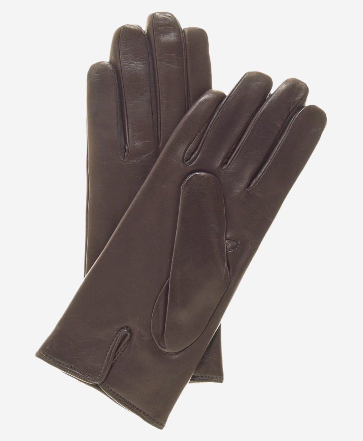 FC05 (brown) - Women's Italian cadet short fingered cashmere lined leather gloves - Glamourous Grace