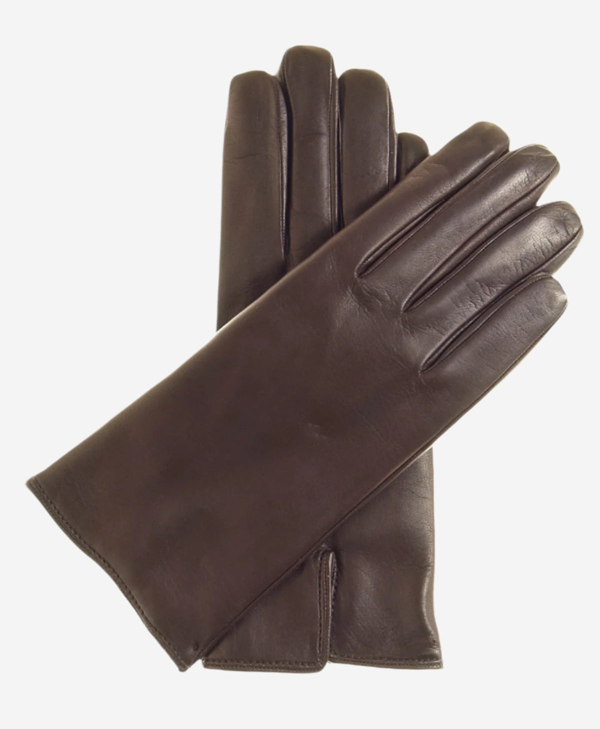 FC05 (brown) - Women's Italian cadet short fingered cashmere lined leather gloves - Glamourous Grace