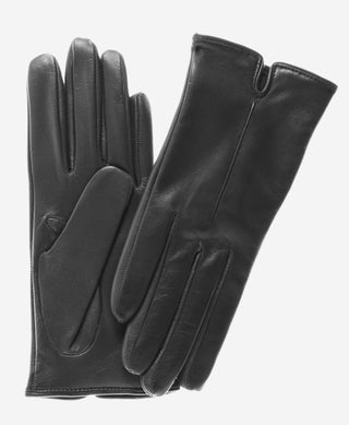 FC34 (black) - Women's Italian touchscreen cashmere lined leather gloves - Glamourous Grace