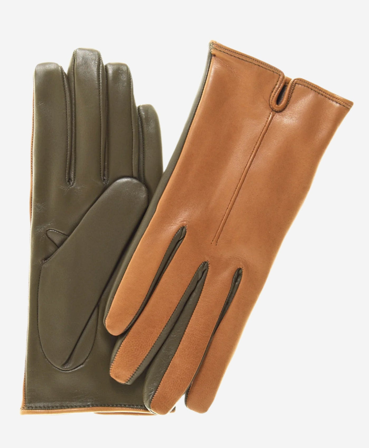 FC34 (camel) - Women's Italian touchscreen cashmere lined leather gloves - Glamourous Grace