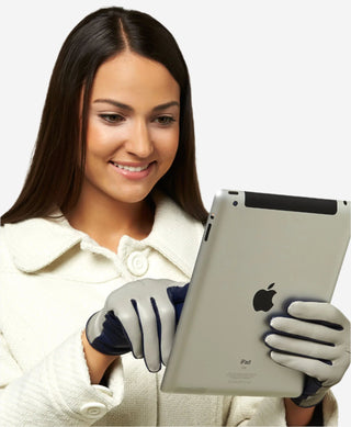 FC34 (cranberry) - Women's Italian touchscreen cashmere lined leather gloves - Glamourous Grace