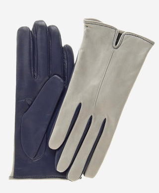FC34 (grey) - Women's Italian touchscreen cashmere lined leather gloves - Glamourous Grace
