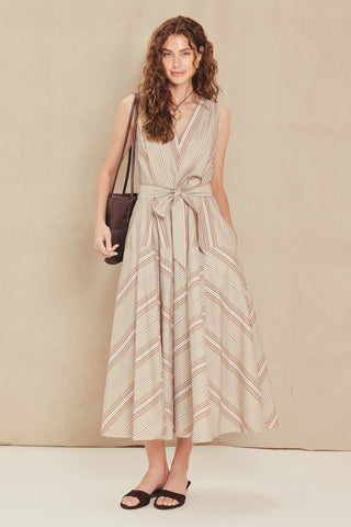 SWEET STRIPE WOVEN MIDI DRESS - Glamourous Grace