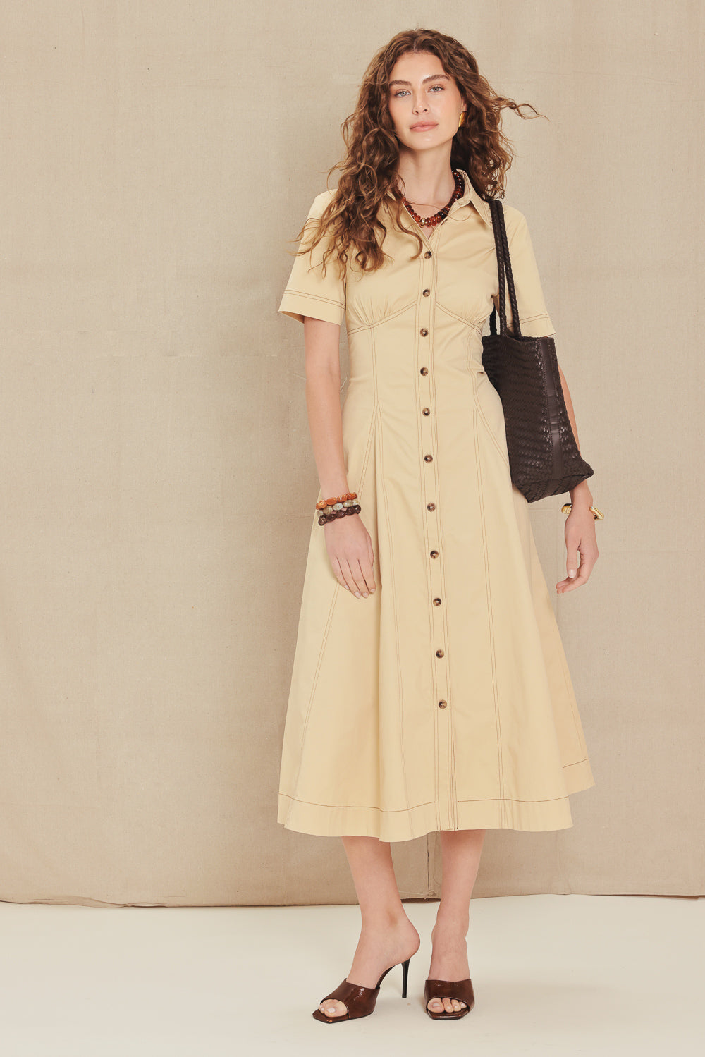 TREND ICON WOVEN MIDI DRESS - Glamourous Grace