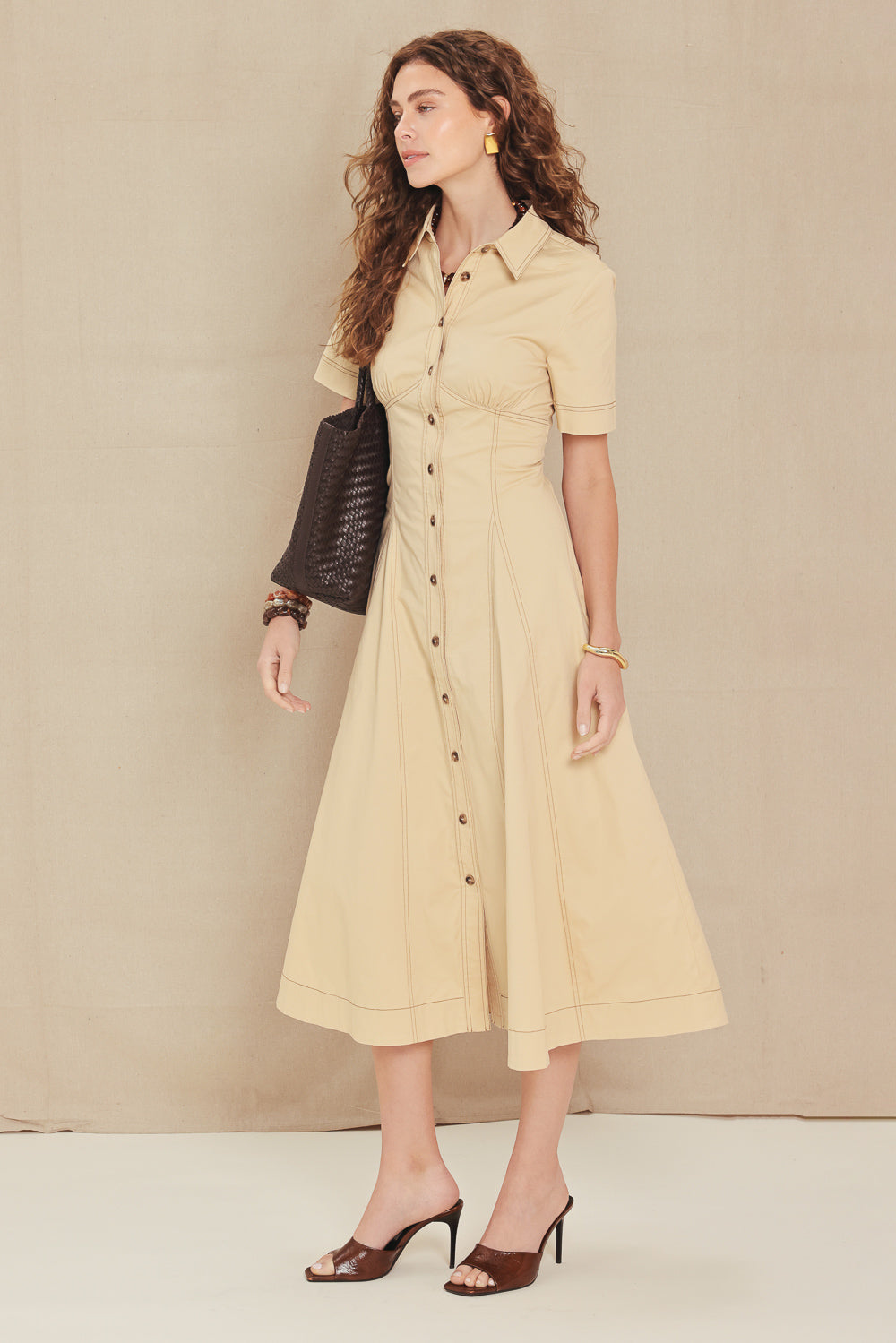 TREND ICON WOVEN MIDI DRESS - Glamourous Grace