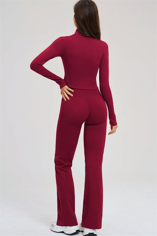 The Sizzle Zip Jacket Sports Bra Flared Leggings 3-Piece Set