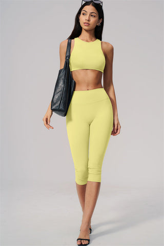 The Twirl Open Back Sports Bra Capri Leggings 2-Piece Set