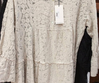 Lace V Neck Long Sleeve Dress