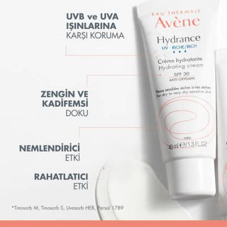 Avene Hydrance UV-Rich Moisturizing Cream SPF 30 - Hydrating, Non-Greasy, Sun Protection for Dry Skin