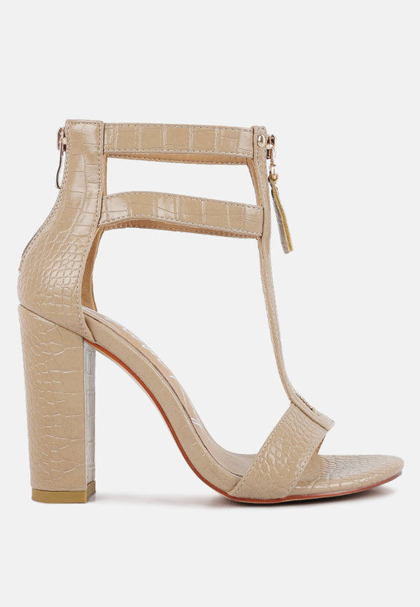 Felicity Zip Up T Strap Sandals - Glamourous Grace