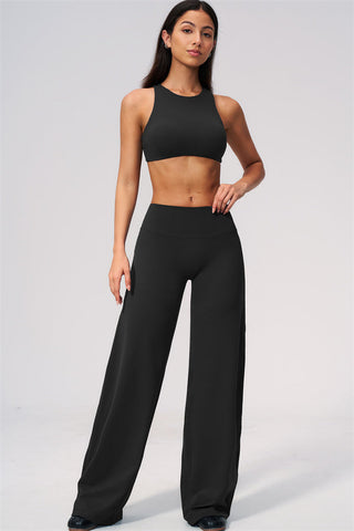 The Twirl Open Back Sports Bra Straight Leg Pants 2-Piece Set
