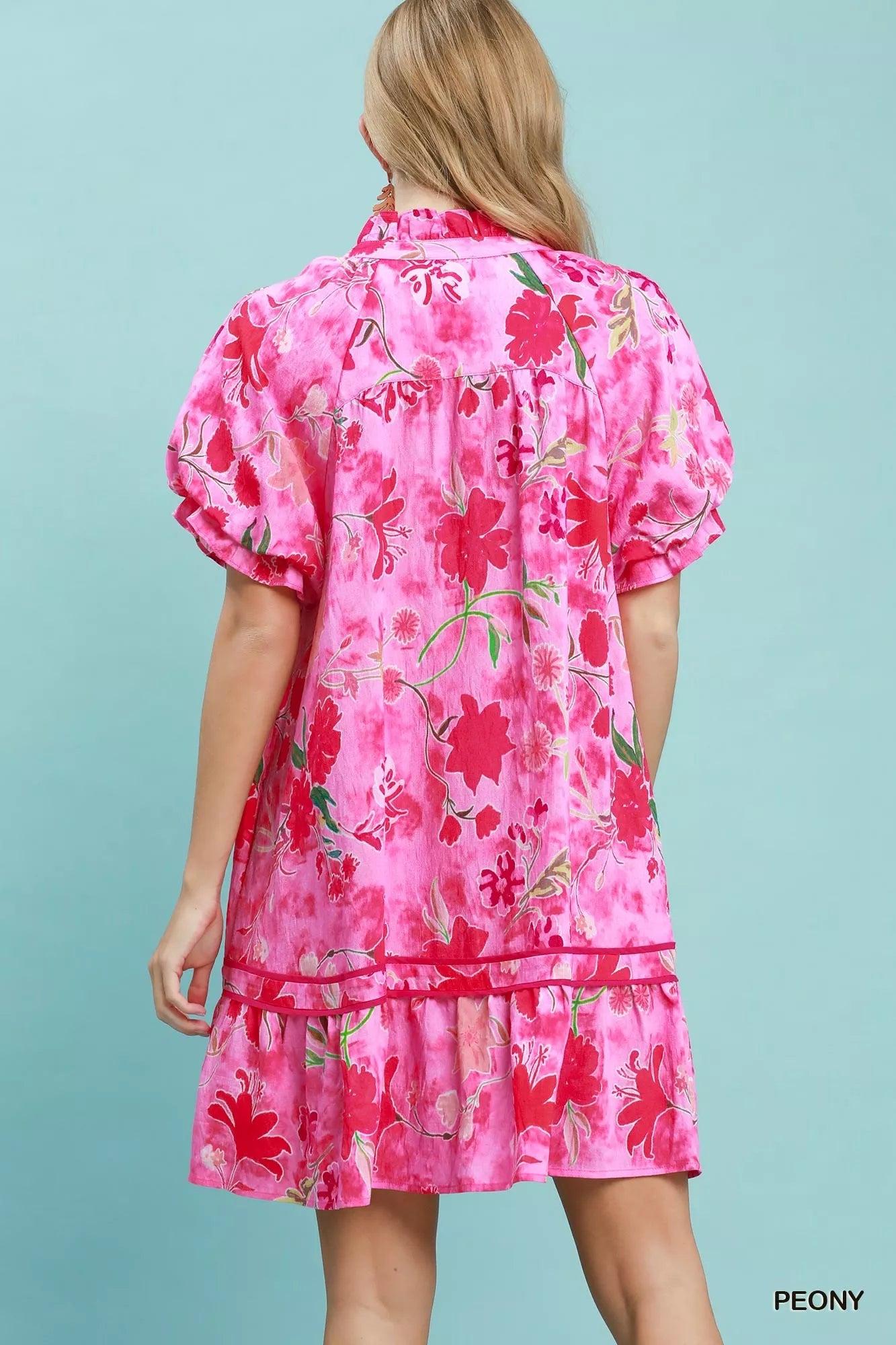 Umgee Floral Ruffle Hem Mini Dress - Glamourous Grace