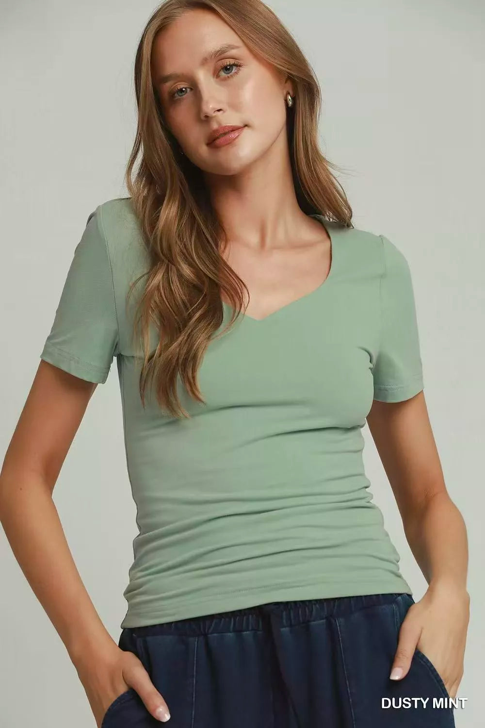 Umgee Sweetheart Neckline Front Double-Lined Top - Glamourous Grace