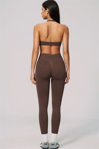 The Velvetine Halter Sports Bra Leggings 2-Piece Set