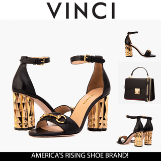 The Avlonya Block Heel Black Leather Ankle Strap Women Sandal - Glamourous Grace