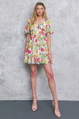 FREE ME TODAY FLORAL WOVEN MINI DRESS - Glamourous Grace