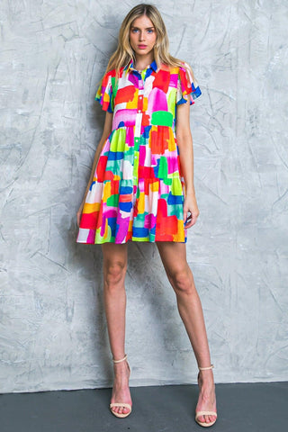 TEMPTING ME PRINT MINI DRESS - Glamourous Grace