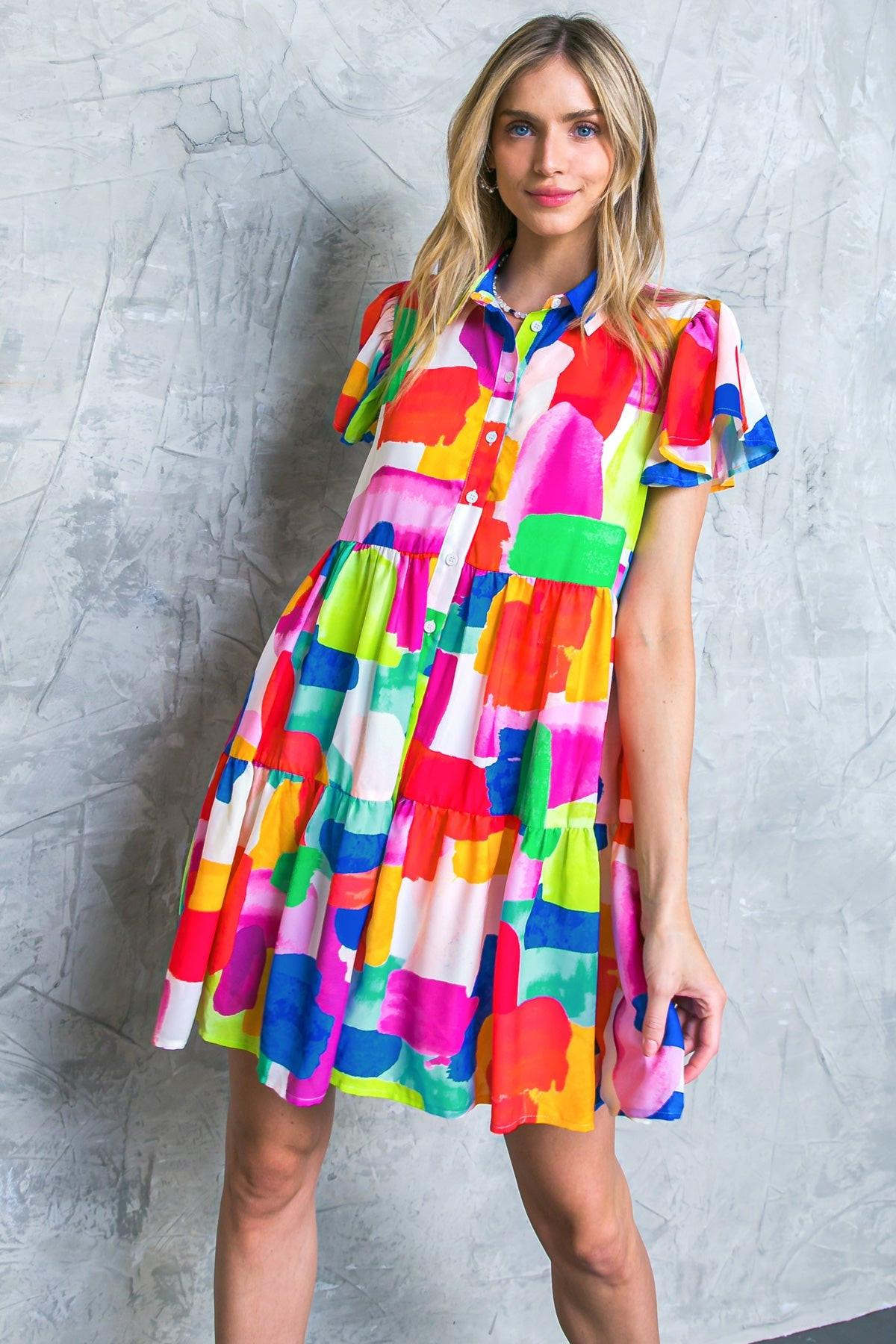 TEMPTING ME PRINT MINI DRESS - Glamourous Grace