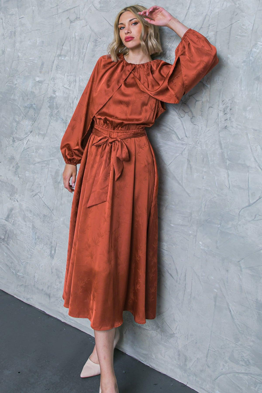 PROGRESS OVER PERFECTION SATIN MIDI DRESS - Glamourous Grace