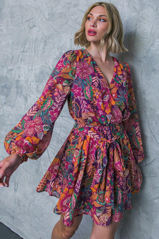 PICKING DAISIES PLUM WOVEN MINI DRESS - Glamourous Grace