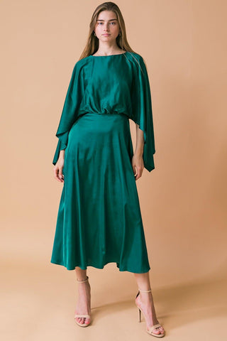 CAUGHT FEELINGS WOVEN MIDI DRESS - Glamourous Grace