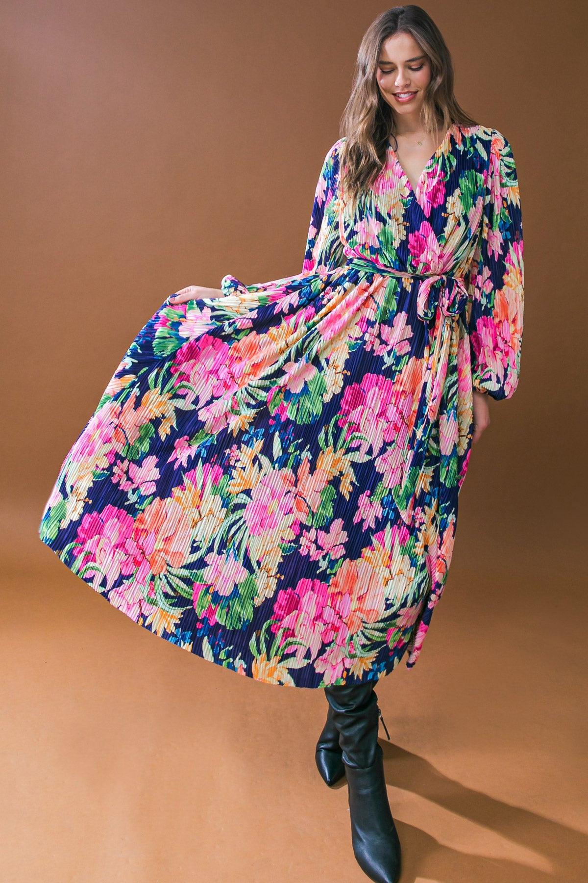 BREATHTAKING MOMENT WOVEN PLISSE MIDI DRESS - Glamourous Grace