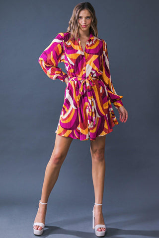 GET ON BOARD WOVEN PLISSE MINI DRESS - Glamourous Grace
