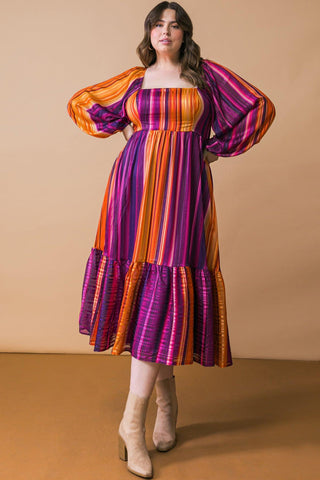 EVERYTHING YOU NEEDED WOVEN MIDI DRESS - Glamourous Grace