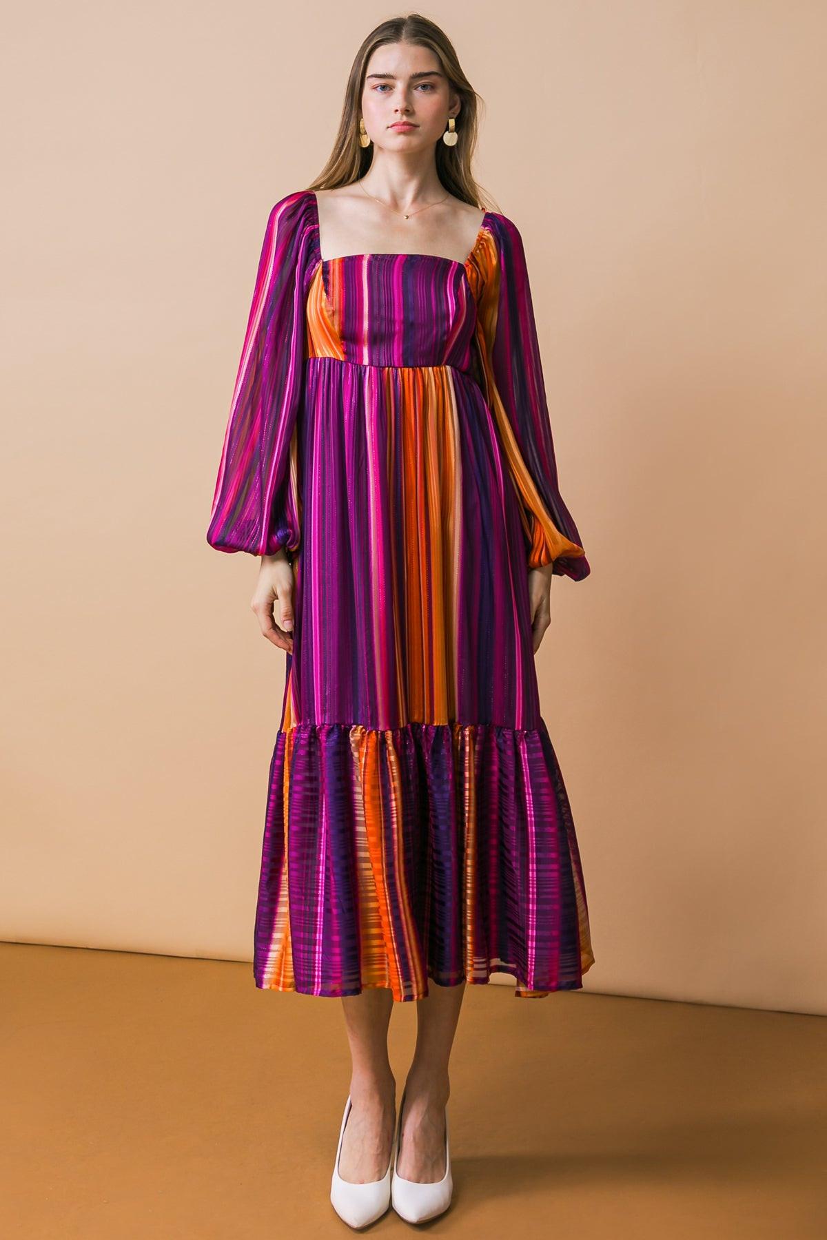 EVERYTHING YOU NEEDED WOVEN MIDI DRESS - Glamourous Grace