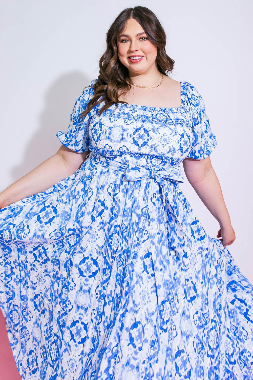 GOTTA GET GOING WOVEN MIDI DRESS - Glamourous Grace